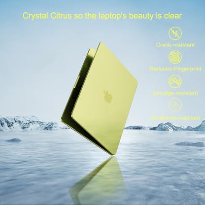 MOSISO Compatible with MacBook Neo Case 13 inch 2026 A3404 A18 Pro Chip | Ultra-thin Protective Crystal Hard Shell Case&Keyboard Cover&Screen Protector, Citrus - color: Citrus