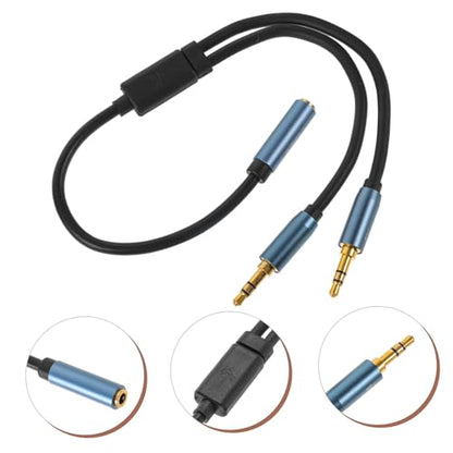 Gatuida One Headphone Mic Audio Y Splitter Cable Compact Headset Jack Adapter Cord for Laptop with Separate Audio Microphone Ports