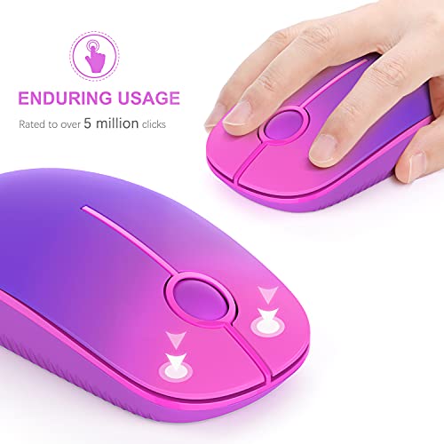 Unipows Wireless Mouse-2.4G Slim Portable Computer Mouse, Gradient Purple | Nano Receiver, Less Noise Mobile Optical Mice for Notebook, PC, Laptop, Desktop - color: Gradient Purple
