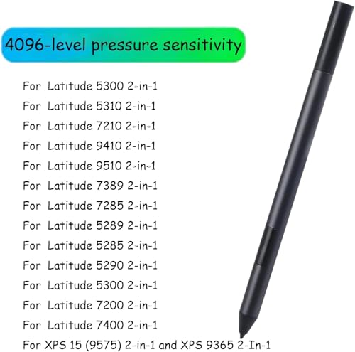 Active Pen PN557W for Dell PN557W Stylus Pen Compatible with Dell 2 in 1 Laptop Compatible for Latitude 5285 5289/5290 /7285/7400 Pen,for XPS 15 9365 9575 Pen