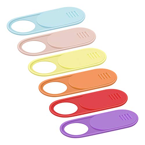 Webcam Camera Cover Slide, Webcam Cover for Laptop 0.028-Inch Ultra-Thin Webcam Cover Blocker, Protect Your Visual Privacy and Security (New Multicolor-6 Pack) - color: New Multi-Color