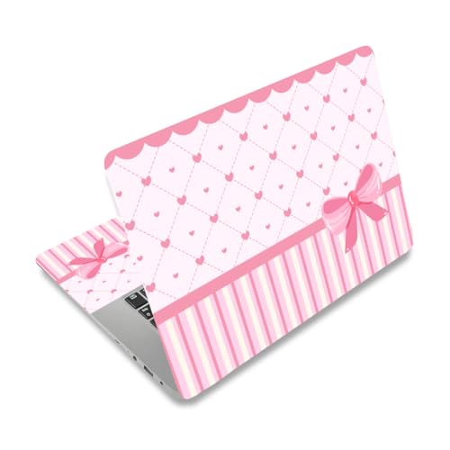 PLIGREAT 15 Inch Laptop Skin Sticker Decal, Pink Bow Present 12" 13" 13.3" 14" 15" Laptop Decals Cover Universal PVC Skin Stickers Cover Art Decal Reusable Notebook Protector - color: Bow Present