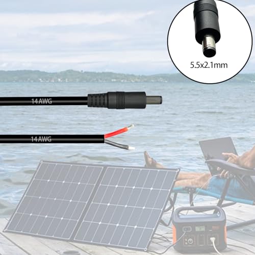 0.8ft 3pcs 5.5x2.1mm Male 14AWG DC Pigtail Power Cord for CCTV Security Camera Outdoor Power Supply Convenient Solar Charging Board DC Power Repair Cable - size: 5521 Male