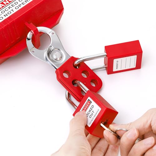 WUWEOT 8 Pack Lockout Tagout Hasp, Tamper-Proof Padlock Hasp, Stainless Steel Lock Out Tag Out Hasp, Impact-Resistant Loto Hasp with Extended Jaw (1 Inches) - size: 1 Inches