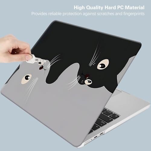 Compatible for MacBook Air 15 inch Case 2026 M5, 2023-2025 M4/M3/M2 A3448 A3241 A3114 A2941, Protective Plastic Hardshell & Keyboard Cover for Mac Air 15 inch Case, Yin Yang Cat - color: 00 Two Cats