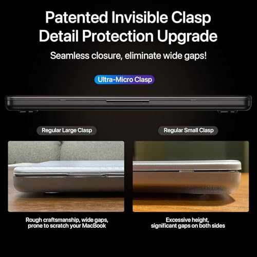 Soonjet for MacBook Pro 16 inch Case, M5 M4 M3-M1 2026-2021 Keyboard Cover | 100% Color Match, Space Black Clear Matte, Protective Hard Shell Laptop Cover, Anti Fingerprint & Scratch & Crack, Ultra Thin - color: Noble Black Clear