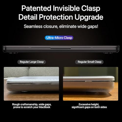 Soonjet for MacBook Pro 16 inch Case, M5 M4 M3-M1 2026-2021 Keyboard Cover | 100% Color Match, Space Black Clear Matte, Protective Hard Shell Laptop Cover, Anti Fingerprint & Scratch & Crack, Ultra Thin - color: Noble Black Clear