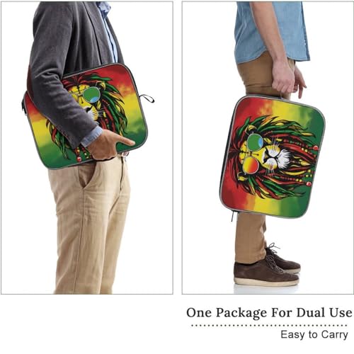 Fashion Laptop Sleeve, Women Men Large Pocket Computer Carrying Cover, Shockproof Laptop Case for Travel, Commuting, Cool Rasta Flag Reggae Lion, 13inch - color: Style(963), size: 13inch