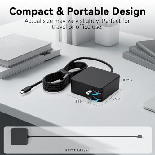 Replacement for Asus Chromebook Charger USB C 45W,Type C Power Adapter | Compatible with HP Lenovo Acer Dell Chromebook Laptop,Steam Deck,Switch 1/2 and More Laptops
