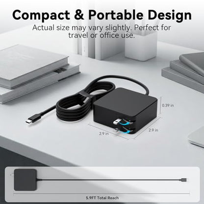 Replacement for Asus Chromebook Charger USB C 45W,Type C Power Adapter | Compatible with HP Lenovo Acer Dell Chromebook Laptop,Steam Deck,Switch 1/2 and More Laptops