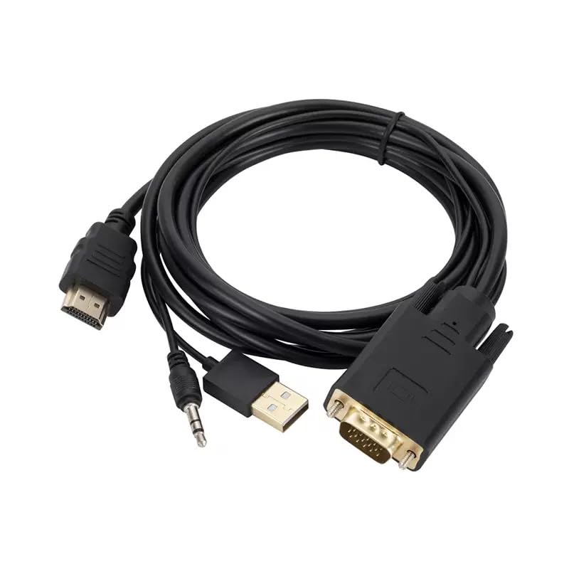 VGA to HDMI Adapter, 1080P Converter with Audio Cable from Computer/Laptop VGA Source to HDMI TV/Monitor Uni-Directional (vga to hdmi Cable)