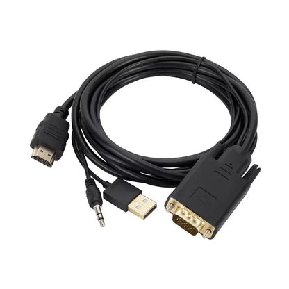 VGA to HDMI Adapter, 1080P Converter with Audio Cable from Computer/Laptop VGA Source to HDMI TV/Monitor Uni-Directional (vga to hdmi Cable)