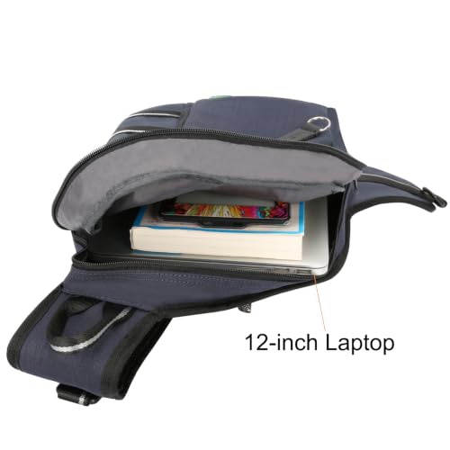 Large Sling Bag Laptop Backpack Cross Body Messenger Bag Shoulder Travel Rucksack (B-Navy) - color: B-navy
