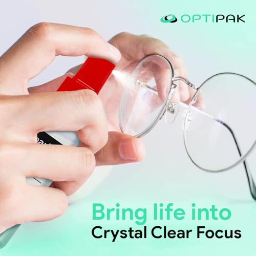 Sparkle Anti-Reflective Lens Cleaner Spray kit | (2) 1oz Glasses Cleaner Spray + (2) Microfiber Cloth for Eyeglasses, Sunglasses, Lenses, Screens and Camera Cleaning Kit (4 Piece Set) - size: 1 Fl Oz (Pack of 2), style: Red | 2x1oz Lens Spray + 2 Microfib