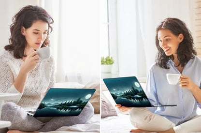 Tuiklol for MacBook Air 13 inch Case M5 2026 M4 2025 M3 2024 M2 2022 Release Model A3449 A3240 A3113 A2681,Plastic Hard Shell Cover for MacBook Air 13.6 with Touch ID, Night Dark Forest - color: Winter flower
