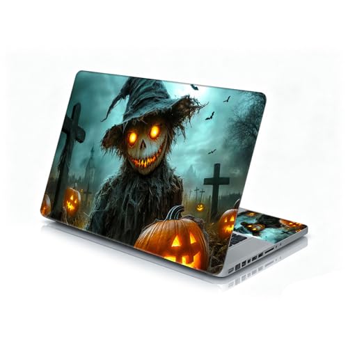 Universal Laptop Skin Sticker Decal, 12"-15.6" Aesthetic Vinyl Wrap, Halloween Scarecrow Waterproof Notebook Cover Art Protector for MacBook HP Dell Lenovo, Fits 13" 14" 15" 15.6" - color: Halloween Scarecrow
