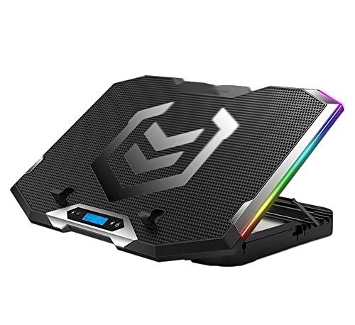TOEWOE Laptop Cooling Pad, RGB Gaming Notebook Cooler, Laptop Fan Stand Adjustable Height with 6 Quiet Fans for 12-17.3 Inch Laptops, Two USB Ports