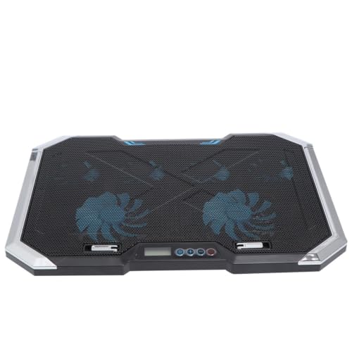 Silent Laptop Cooling Pad and RGB LED Display Adjustable Height Stand with 6 Fans USB Charging Ports for Efficient Cooling and Comfortable Use