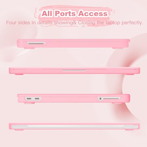 Compatible with MacBook Neo 13 inch Case 2026, Plastic Hard Shell Case & Keyboard Cover & Screen Protector & USB Adapter, Matte Pink - color: Matte Pink