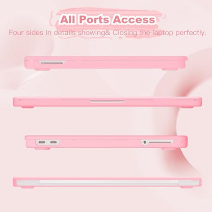 Compatible with MacBook Neo 13 inch Case 2026, Plastic Hard Shell Case & Keyboard Cover & Screen Protector & USB Adapter, Matte Pink - color: Matte Pink