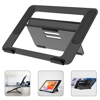 Avantree YS104 – Adjustable Aluminum Laptop Cooling Stand for Desk, Portable Holder for iPad, Tablet & Book, Foldable Ergonomic Riser Compatible with 9.7–16” Laptops including MacBook, Dell, HP & More