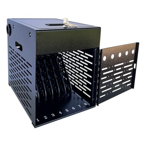8-Device Tablet & Laptop Charging Cabinet, Lockable Steel Charging Station for Chromebooks, iPads & Devices Up to 14", Fully Assembled Storage Cabinet for Classroom, Office & Library, Black - color: Black with 8-Device Charging Cabinet
