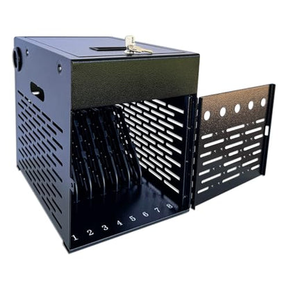 8-Device Tablet & Laptop Charging Cabinet, Lockable Steel Charging Station for Chromebooks, iPads & Devices Up to 14", Fully Assembled Storage Cabinet for Classroom, Office & Library, Black - color: Black with 8-Device Charging Cabinet