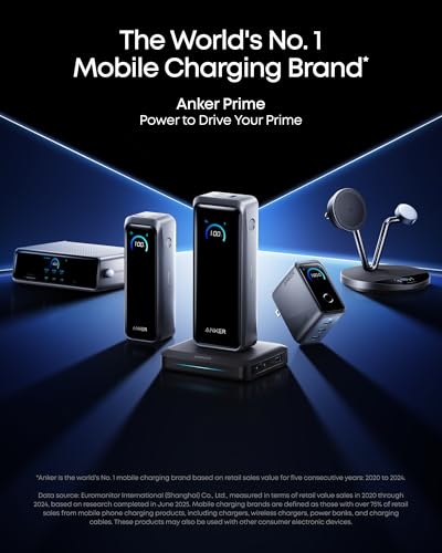 Anker Charging Base for Prime Power Banks with Pogo Pin, 150W Max | Powers Up to 4 Devices, for MacBook Pro / Air, Dell, iPhone 17 / 16 Series, Samsung, and More (Power Bank Not Included)