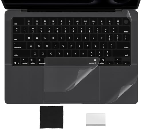 Palm Rest Cover Skin Compatible with 2025-2024 MacBook Pro 14" M5 M4 M3 M2 M1 A3434 A3112 A3401 A3185 A2992 A2918 Trackpad Protector Touch Pad Cover Skin, MacBook Pro 14" Accessories, Clear (4-Piece) - size: 2023+ MacBook Pro 14" M4 M3(Clear)