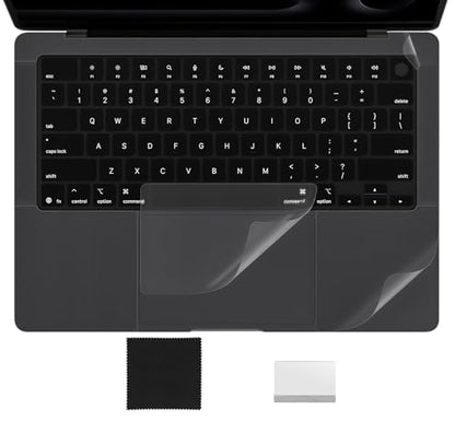 Palm Rest Cover Skin Compatible with 2025-2024 MacBook Pro 14" M5 M4 M3 M2 M1 A3434 A3112 A3401 A3185 A2992 A2918 Trackpad Protector Touch Pad Cover Skin, MacBook Pro 14" Accessories, Clear (4-Piece) - size: 2023+ MacBook Pro 14" M4 M3(Clear)