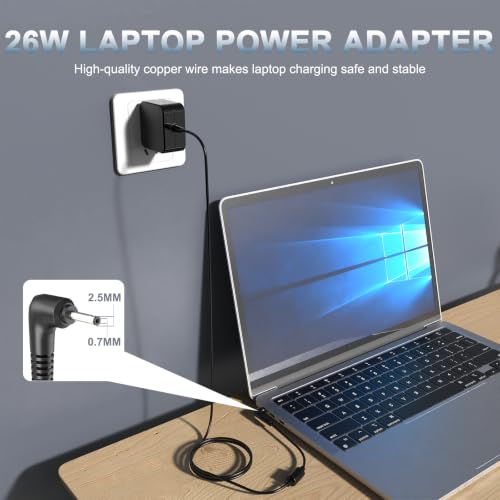 26W Laptop Charger Compatible with Samsung Chromebook Round Tip | for Samsung XE500C13,PA-1250-98,303C 500C 503C XE303C12 XE501C13 XE500C12 XE503C12 XE503C32, 12V 2.2A 6ft Round Connecto - color: Black-3