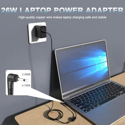 26W Laptop Charger Compatible with Samsung Chromebook Round Tip | for Samsung XE500C13,PA-1250-98,303C 500C 503C XE303C12 XE501C13 XE500C12 XE503C12 XE503C32, 12V 2.2A 6ft Round Connecto - color: Black-3
