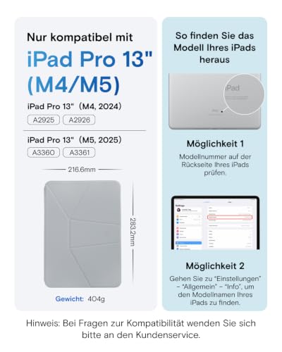 MOFT Dynamic Folio Tablet Stand for Desk Compatible with iPad Pro 13-inch (M5 2025/M4 2024), Slim Magnetic Tablet Holder Case with 20+ Viewing Angles, Cement x Sapphire - color: Cement x Sapphire, size: iPad Pro 13"(M5 2025/M4 2024)