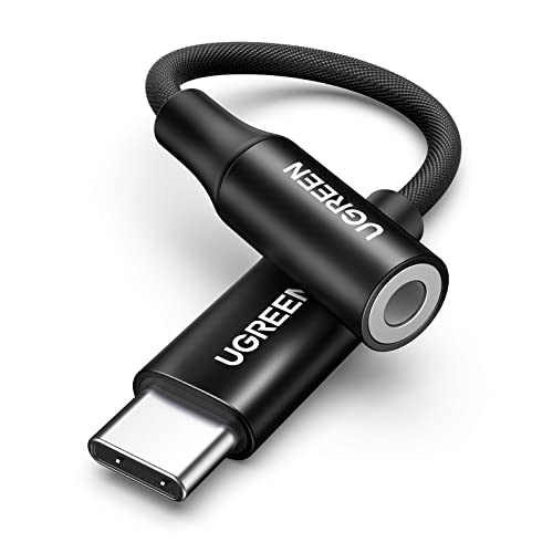 UGREEN USB C to 3.5mm Audio Adapter Type C to Aux 24bit/96kHz, Black | HiFi DAC, USB-C to Headphone Jack Dongle Cable Compatible with iPhone 17 16 Pro Max/16 Plus, iPad, Galaxy S26 Ultra, Pixel 10 - color: Black