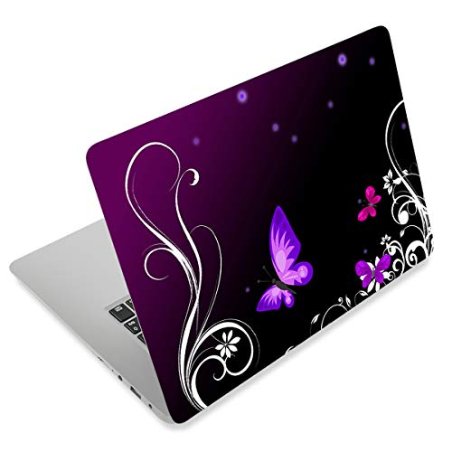 Laptop Skin Sticker Decal,12" 13" 13.3" 14" 15" 15.4" 15.6 inch Personalized Laptop Vinyl Skin Sticker Cover Art Decal Universal Protector Notebook PC Cover Case (Purple Butterfly) - color: Purple Butterfly