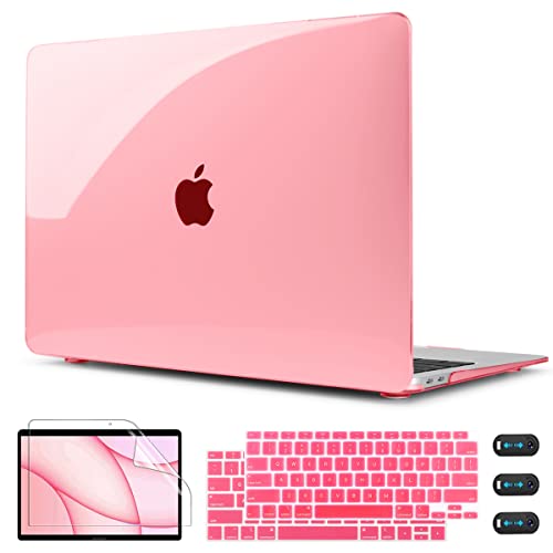 CISSOOK for MacBook Air 13 Inch Case Pink,Plastic Hard Shell Case with Keyboard Cover and Screen Protector for MacBook Air 13 2021-2018 Released A2337 M1 A2179 A1932 Model with Touch ID - Clear Pink - color: Air13inch-Clear Pink