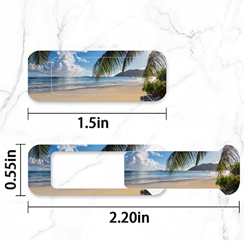 Webcam Cover, 3 Pieces, Laptop Camera Cover, Privacy Shielding Capacity is Twice as Big as The Traditional, Suitable for Computer Mobile Phones, laptops, Tablets and so on (Beach by The sea) - color: Beach by the sea