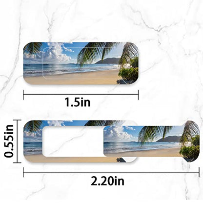 Webcam Cover, 3 Pieces, Laptop Camera Cover, Privacy Shielding Capacity is Twice as Big as The Traditional, Suitable for Computer Mobile Phones, laptops, Tablets and so on (Beach by The sea) - color: Beach by the sea