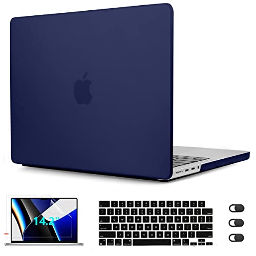 CISSOOK Navy Blue Cover for MacBook Air 13 M1 Case with Retina Display and Touch ID, Dark Blue Hard Shell Case with Keyboard Cover + Screen Protecter for Air 13 M1 A2337 A2179 A1932 Model 2018-2021 - color: Air13inch-Matte Navy Blue