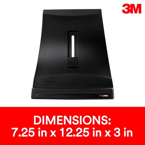 3M Vertical Notebook Computer Riser With Cable Management, 9" X 12" X 6.5" To 9.5", Black/charcoal Gray, Supports 20 Lbs - size: 8.8" x 7.8" x 6.4"