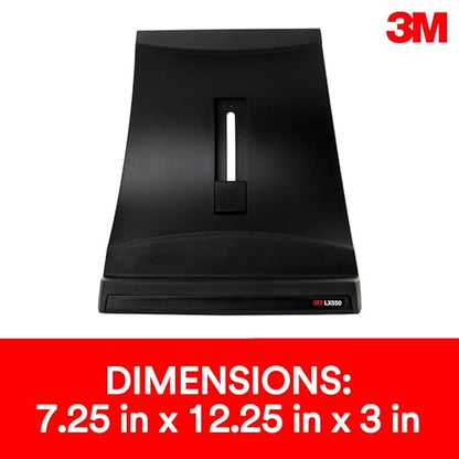 3M Vertical Notebook Computer Riser With Cable Management, 9" X 12" X 6.5" To 9.5", Black/charcoal Gray, Supports 20 Lbs - size: 8.8" x 7.8" x 6.4"