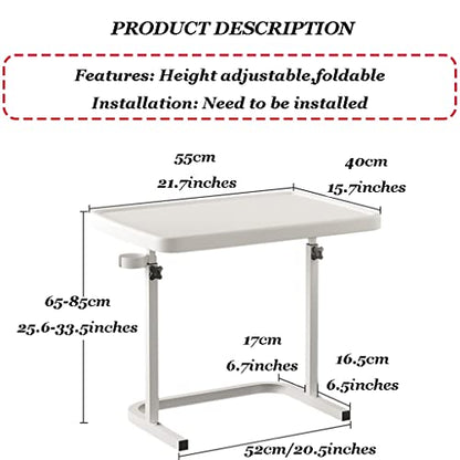 Small Computer Desk for Apartment Living Room, Height Adjustable Standing Desk Foldable Lift Sofa Side Table, Home Office Table with Cup Holder(Green) - color: Green