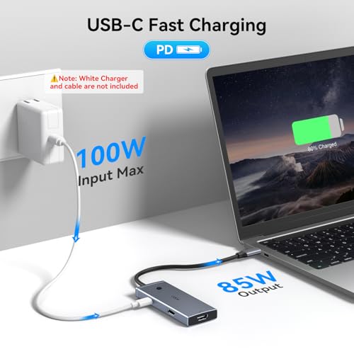 HODO Docking Station to Dual HDMI Monitors USB C to Dual HDMI Adapter 4K | Laptop Docking Station Dual Monitor with 2 HDMI PD 3 USB Port Compatible for HP Elitebook Dell XPS 13 15 etc
