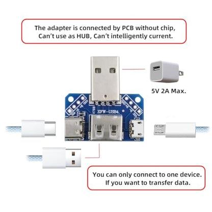 chenyang 3 Port USB Splitter Multi Charging Adapter,USB2.0 Male to Type-A/Type-C/Micro Female Charge Extension Adapter - style: USB-A 1-to-3 Power