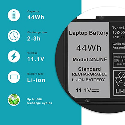 Futurebatt 2NJNF Laptop Battery for Dell Inspiron 14z-5423 15z-5523 Ultrabook Series.Battery 8JVDG TPMCF T41M0 - size: 2NJNF 13.78 3.74 1.81in