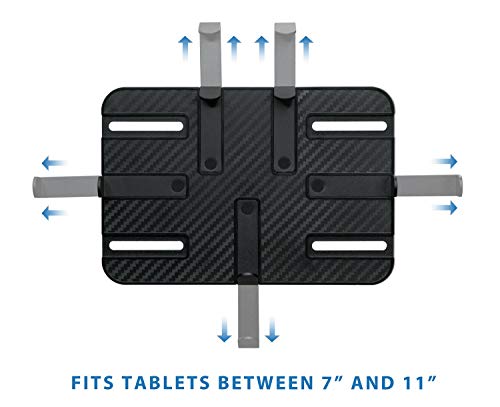 Mount-It! Carbon Fiber Car Headrest Tablet Holder, Back Seat iPad & Tablet Mount for Kids, Adjustable 7–11 Inch Rear Seat Holder for Galaxy & Fire Tablets, Road Trip Travel Mount