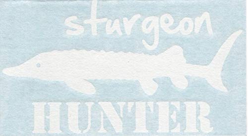 Sturgeon Hunter - Fishing Fish - Cars Trucks Moped Helmet Hard Hat Auto Automotive Craft Laptop Vinyl Decal Store Window Wall Sticker 04040