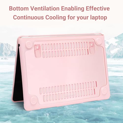 MOSISO Compatible with MacBook Air 13 inch Case M5 M4 M3 M2, Pink | 4 in 1 Kit Anti-Crack Hard Shell with Kickstand for MacBook Air 13.6 inch Case 2026-2022 A3449 A3240 A3113 A2681 - color: Pink