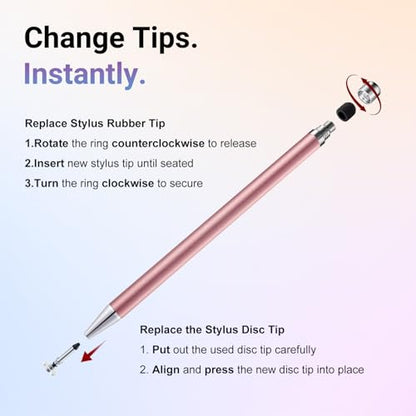 LINFANC 10Pcs 2-in-1 Stylus Pen for Touchscreen Stylus Pen for iPad Pencil | High Precision & Sensitivity, Aluminum Body, Suitable for iPad/iPhone/Switch/Android Tablets/Smartphones & All Touch Screens