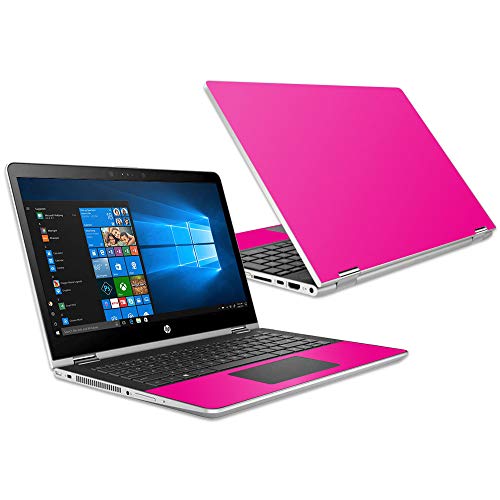MightySkins Skin Compatible with HP Pavilion x360 15.6" (2018) - Solid Hot Pink | Protective, Durable, and Unique Vinyl Decal wrap Cover | Easy to Apply, Remove, and Change Styles | Made in The USA - color: Hot Pink